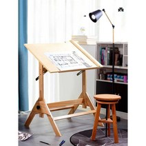 드로잉 테이블 목재 스케치 그림 책상 화판 작업대, 테이블 + 리프팅  스툴