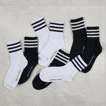 인더룩 삼선양말 5p세트 흰양말 학생용 검정양말 여성용 교복양말 조거팬츠 중목양말 스타일 패션양말 5켤레세트