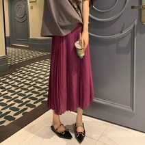 FLI 실제 -진짜 가격 ~ 쉬폰 주름 높은 허리와 얇은 반 바디 미드 스커트 ZA-234767
