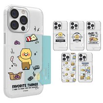 카카오프렌즈 춘식이 카툰 그래픽 반투명 슬림카드 휴대폰 케이스