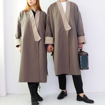 오새그리미 가을 배색 한복 두루마기 트렌치코트