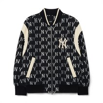 클래식 모노그램 전판패턴 자카드 점퍼 NY Black