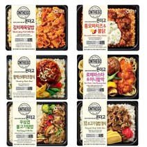 [정연푸드] 온더고 아워홈 냉동도시락 골고루 6가지 한끼 식사대용(제육김치 소고기덮밥정식 우삼겹불고기 함박스테이크 로제파스타미니함박 통모짜치즈불닭), 290g, 6개