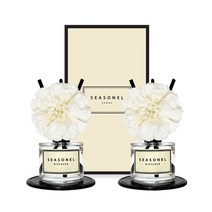 시즈넬 차량용 선물세트 디퓨저 50ml 지니아 화이트, 애플파이, 2세트