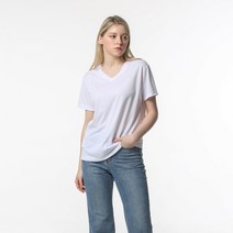 에어이지 30수 코튼 스탠다드 브이넥 반팔 티셔츠 3color 남녀공용