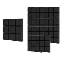 uTVHome Store 25CM X 25CM X 5CM 흡음재 벽 우레탄 폼 개선판 마법 양면 테이프 부착 초강력 방음 흡음 우레탄 스폰지 방음재 고밀도, 흑색-12매-9-Grid