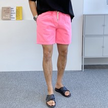 간빠레 형광 피그먼트 워싱 밴딩 반바지