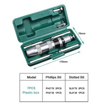 dcf887p2a 임팩드릴 13pcs 충격 스크루 드라이버 세트 산업 학년 다기능 헤비 듀티 비트 스크류 추출기 수, 01 7pcs