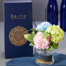 레이나퍼퓸 스노우수국 블랙 플라워디퓨저 120ml, 블루_아카시아