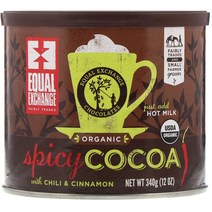 Equal Exchange 유기농 고추와 시나몬이 함유된 스파이시 코코아 340g12oz 2팩