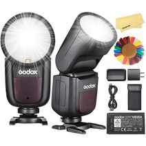 [GODOX 공인 대리점] Godox V1-C 라운드 헤드 카메라 플래시 Canon 용 76Ws 2.4G TTL1 8000 HSS 480 풀 파워 샷 1.5s 재활용 시간 - 한국어 설명서