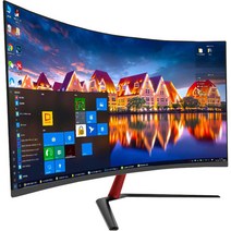 32인치 곡선 휘어진 모니터 LCD 게이밍 게임 데스크탑, 글레이셔 화이트 27인치 곡면 2K75HZ블랙