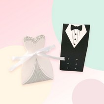 [파티지] 사탕포장 모음 / 막대사탕 페이퍼 사탕 상자 스티커 캐릭터 할로윈 크리스마스, M_B_종이상자_신랑 신부 세트