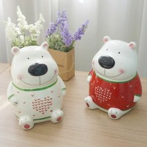 하트 곰돌이 저금통 (2color) 저금함 동잔저금통 인테리어저금통, 타입:레드