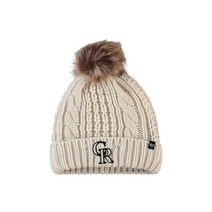 39;47 여성용 39;47 크림 Colorado Rockies Meeko 커프드 니트 모자 with Pom