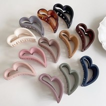아이유 하트 집게핀 무광 팔레트 업스타일 올림 긴 단발 머리 헤어핀 21color, 20-그라:진브라운