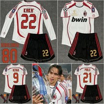 AC밀란 레트로 축구유니폼 클래식 복고풍 챔피언스 리그 반팔
