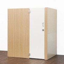아이디어스터디 1인실 에디슨 독서실책상 슐레이먼오크 왼쪽 큰문형, 1인실 에디슨 슐레이먼오크 왼쪽 큰문형 (단품), 와이드 카멜레온 감성 컨트롤 LED 화이트, 선택하지 않음