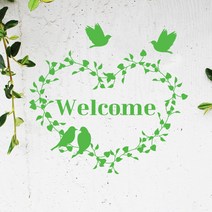 유리문 현관문 주문제작 웰컴 프레임 그래픽스티커 포인트스티커 문구제작 매장인테리어 시트지 컷팅, 그린, 4 하트박스프레임, 배송 요청사항에 적어주세요!