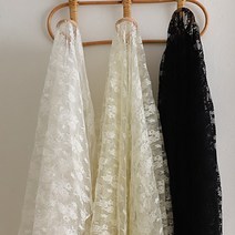 원단킹 대폭 랏셀레이스 블루밍부케 3컬러 (4916579), 블랙