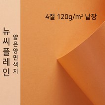뉴씨플레인 종이문화 얇은 양면색지 120g 4절 낱장 1매 No.44 오렌지색, 1장