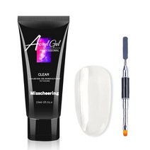 떨샵 폴리젤 연장네일젤 15ml 셀프 인조 손톱연장 젤 네일 아크릴 브러쉬세트, 클리어