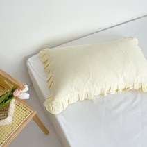베게커버 크림계 방 낮다 포화도 면 솔리드 무지 봉투형 베개 컵 러플 넥 워머 외짝 주문제작 2865182512