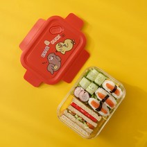 플라스틱 도시락 직장인 휴대가 간편, 이격, 빨간색