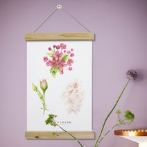 [바보사랑] 우드스크롤-워터컬러플라워, 상세 설명 참조