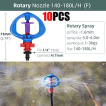 90/180/360 Degree Greenhouse Watering Sprinkler Dripper Irrigation Adjustable Mist Emitters Stake Mi, [06] F10PCS