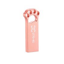 에스티원테크 ST70 USB 메모리 메탈재질 귀여운 고양이발바닥, 4GB, 로즈핑크