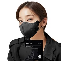 플로우 KF94 천사 새부리형 마스크 ML 중대형, 25매, 블랙
