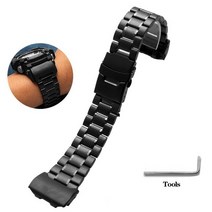 남성용 스테인레스 스틸 시계 밴드 어댑터 CASIO G-Shock 수정 GG-1000/GWG GSG-100 블랙 팔찌 스트랩 체인, 04 black-A_01 24mm