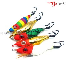 비블랙 왕눈이 3발이 에기 / 문어 축광에기 수평에기 야광에기 크롬바디 삼발이 고추장 색동, E141 레드헤드