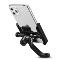 C2 오토바이 스마트폰 마운트 거치대 백밀러용 핸들용 자전거 전동킥보드 핸드폰거치대, 충전식 핸들용 블랙