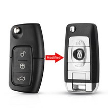 자동차키 KEYYOU-개조된 접이식 자동차 키 고리 케이스 스마트 포드 포커스 3 Fiesta connect mondeo c max, 06 modified key