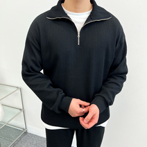 이브컴퍼니 남녀공용 데일리 골지 반집업 니트 7컬러 빅사이즈 M-XL (2973-1)