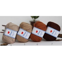 도니실 면사 가방실 부드러운실 소품용 면실 코튼 블랭킷 모티브 코바늘 뜨개실 도니, 07.다크브라운