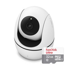아이피타임 IPTIME FULL HD 300만화소 가정용 실내 홈CCTV 펫캠 강아지 무선 홈캠 C300, IPTIME C300+SD Card 32GB