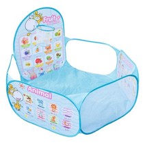 baby playpen 휴대용 어린이 실내 야외 안전 텐트 어린이 foldable playpens game for kids cartoon throwing 농구 풀, c 블루 품절