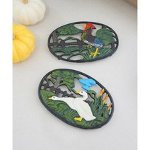 [명절특가](닭/오리) 주물 타원 냄비받침, 닭