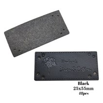 수제 라인과 나무 가죽 라벨수화물 배낭 바느질 태그 가방 나무와 라벨, 12 Black labels 48pcs