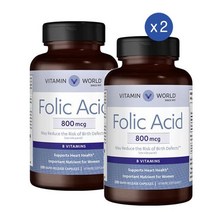 비타민 월드 엽산 800mcg 250정 2개 Vitamin World Folic Acid, 2세트