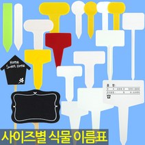화분 이름표 - 식물 라벨 푯말 사각 원형 칠판 이름표 꽂이 칼라 컬러 분갈이 네임텍 T자 일자, 21_이름표_일자형(빨강/100개)