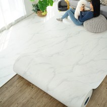 삼바텍 PVC 층간소음방지 롤매트 15mm 폭 110cm x 길이 4m, 스노우마블