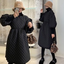 누빔 원피스 하객룩 퀼트 겨울 귀여운 누비 A라인 퍼프소매