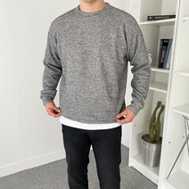 남자 루즈핏 소프트 골지 니트 맨투맨 빅사이즈