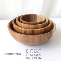 스님 그릇 불교 용품 발우 공양 채식요리 호두나무 디저트 단단한, 커피색 상사목 4종 세트