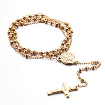 천주교성물 첫영성체선물 묵주 목걸이 for women men statement 패션 예수 펜던트 휴일 christian rosary bead red pink black 액세서리, j020087-b
