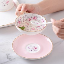 북유럽커피잔 예쁜 커피잔세트 본차이나 빈티지 머그컵 1인조 홈카페 찻잔 홍차잔세트, 장미꽃2인조세트